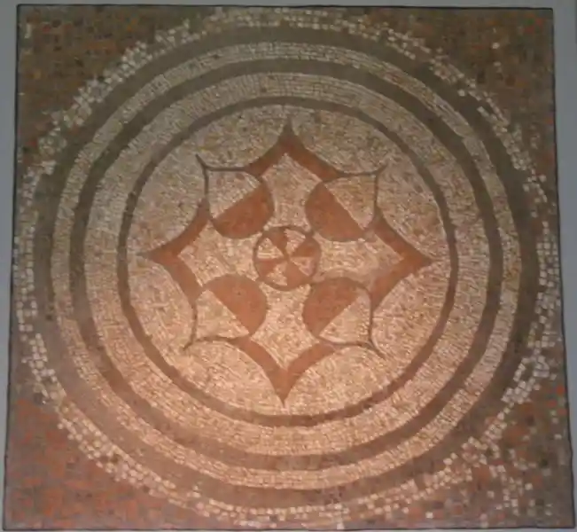Cross design on a floor mosaic